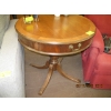 Image 1 : ROUND SINGLE DRAWER DRUM TOP ANTIQUE TABLE