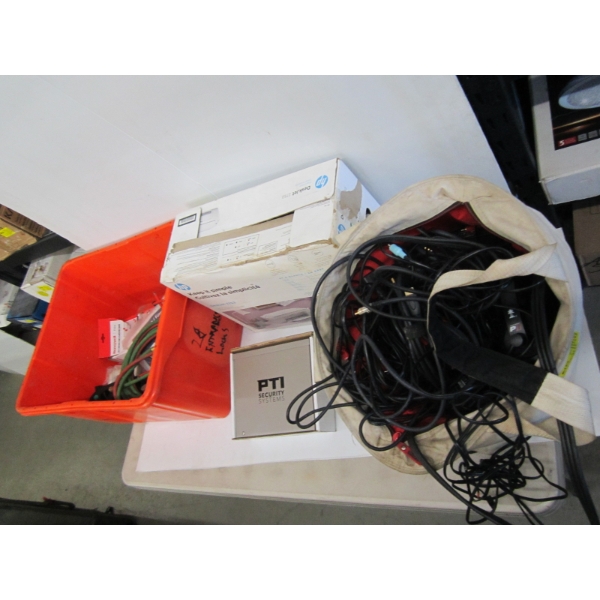 MISC. ELECTRICAL CORDS, PRINTER, ETC.