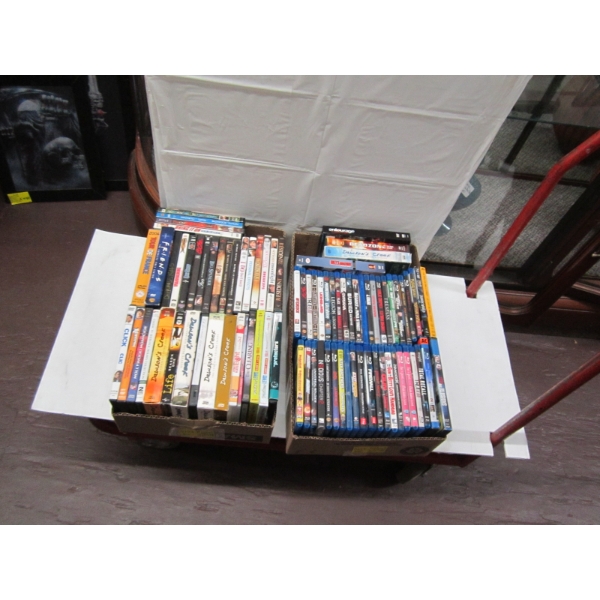 2 BOXES OF ASST. DVDs 