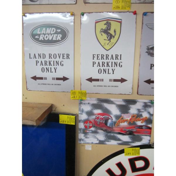 2 PARKING SIGNS & A COKE RACING SIGN