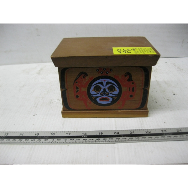 SM. BOMA HAND PAINTED CEDAR BOX