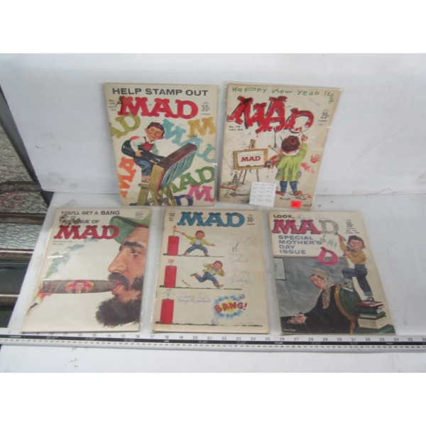 5 EARLY EDITIONS OF MAD MAGAZINE