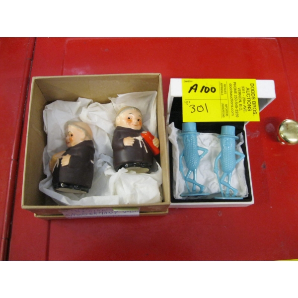 VINTAGE GOEBEL FRIAR TUCK S&P SHAKERS & MR. PEANUT S&P SHAKERS