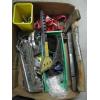 Image 2 : BOX OF MISC. SCRAPERS, HATCHET, TIEDOWN STRAP, ETC.