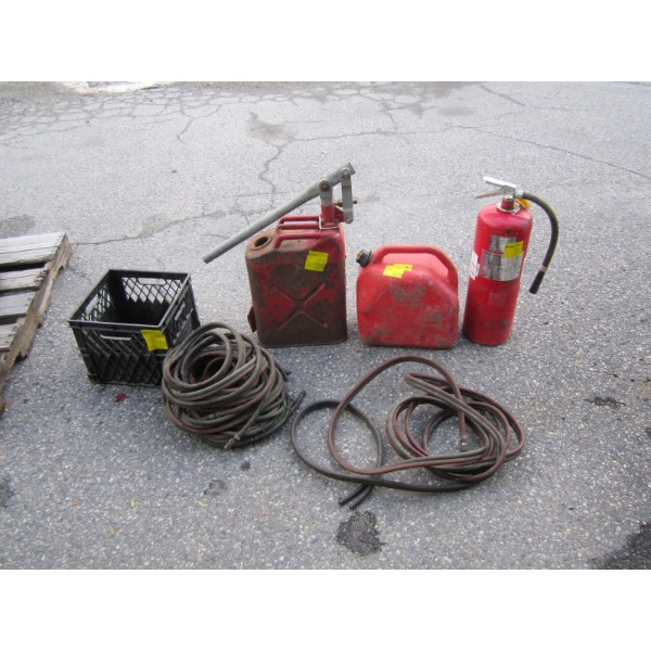 MISC. OXY ACETYLENE HOSE, FUEL TANKS, FIRE EXTINGUISHER