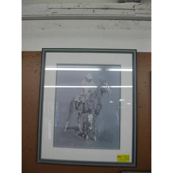 FRAMED WESTERN PRINT BY LORRAINE MACK LIBORION
