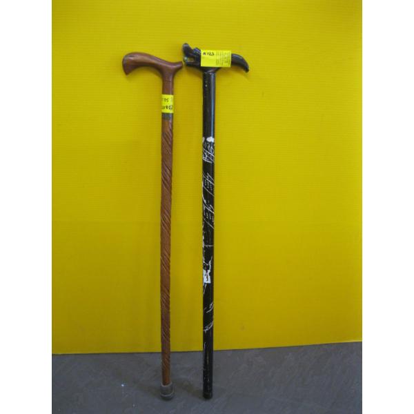 2 CARVED WOOD CANES