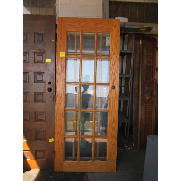 2 WOODEN GLASS PANE DOORS