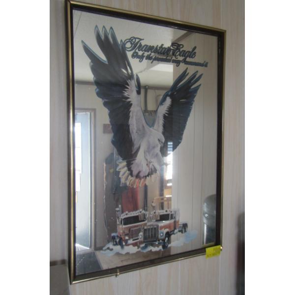INT'L FRAMED MIRRORED BACK PICTURE OF TRUCKS & TRANS STAR EAGLE