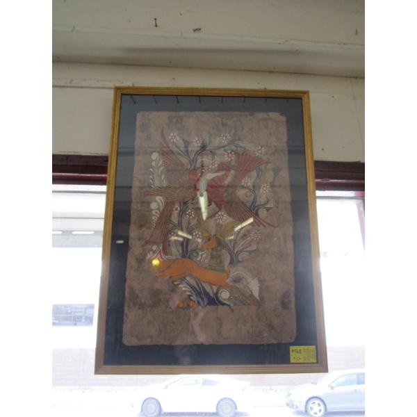 FRAMED PAINTING ON PAPYRUS PAPER