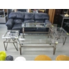 Image 1 : 4 PIECE GLASS & METAL COFFEE, END TABLES & HALL TABLE
