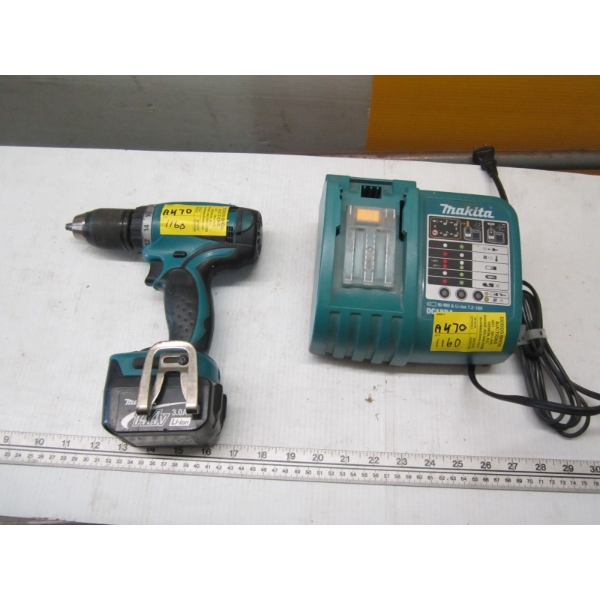 MAKITA BATTERY OPERATED DRILL W/CHARGER & BATTERY