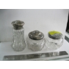 Image 2 : 3 CANNISTERS W/SILVER CAPS