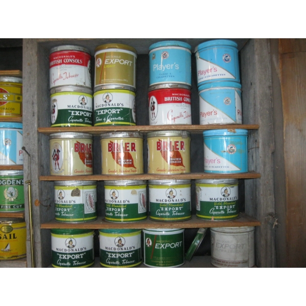 ASST. TOBACCO TINS - SOME WITHOUT LIDS