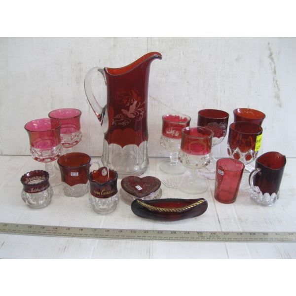 ASST. RUBY GLASSWARE