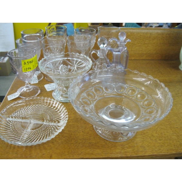 VINTAGE GLASSWARE - GOBLETS, BOWLS, ETC.