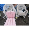 Image 1 : 2 WICKER ROCKERS & A METAL SWIVEL CHAIR W/PINK CUSHION
