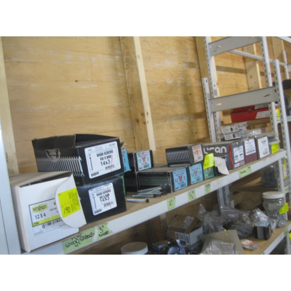 SHELF OF MISC. SCREWS, ETC.