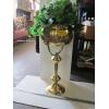 Image 1 : GOLD PLANT STAND W/CONTENTS