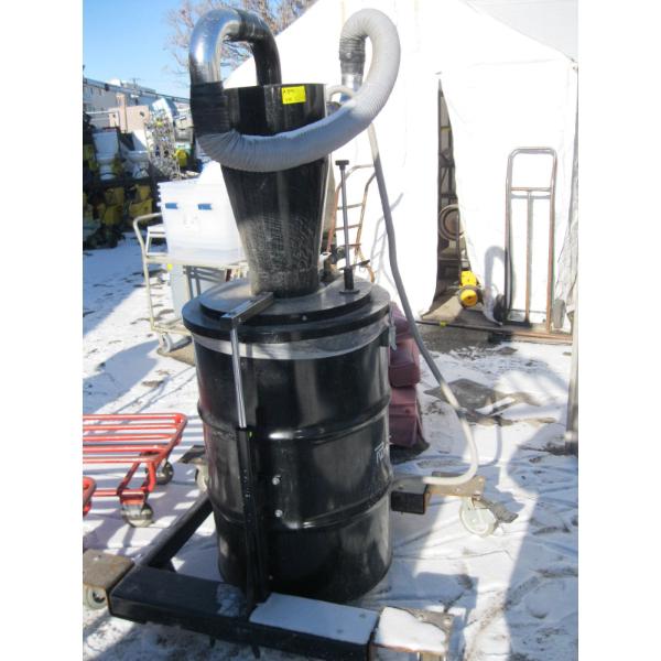 RUWAC 45 GALLON DRUM W/CYCLONE AIR FILTER ON DUMPABLE CART