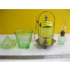Image 2 : ASST. URANIUM GLASS - PICKLE JAR, ETC.