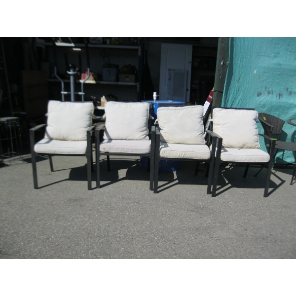 4 PATIO CHAIRS W/CUSHIONS