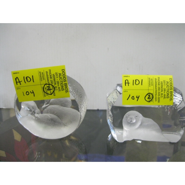 2 SIGNED CRYSTAL PIECES