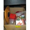 Image 1 : 2 BOXES OF MISC. TINS, CDs, CHRISTMAS DECORATIONS, CLOCK, ETC.