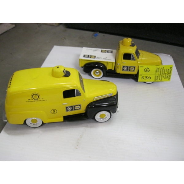 2 YELLOW & BLACK NAPA DIECAST TRUCKS