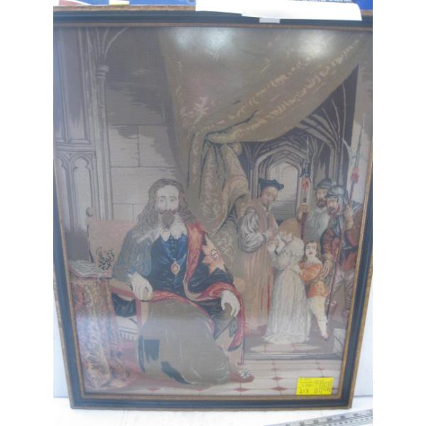 CIRCA 1850 FRAMED TAPESTRY