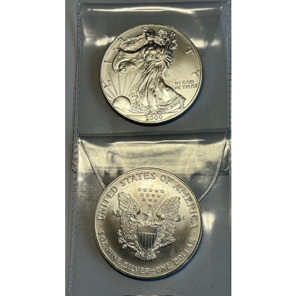 2000 1 OZ .999 FINE SILVER USA $1 COIN (TAX EXEMPT)