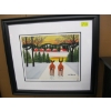 Image 1 : FRAMED NUMBERED PRINT "2 DEER AT SUNSET"