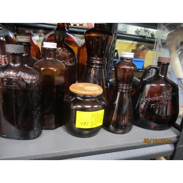 BROWN GLASS BOTTLES