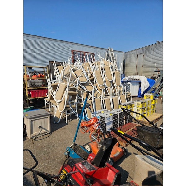 LG. LOT OF METAL FRAMED UPHOLSTERED CHAIRS