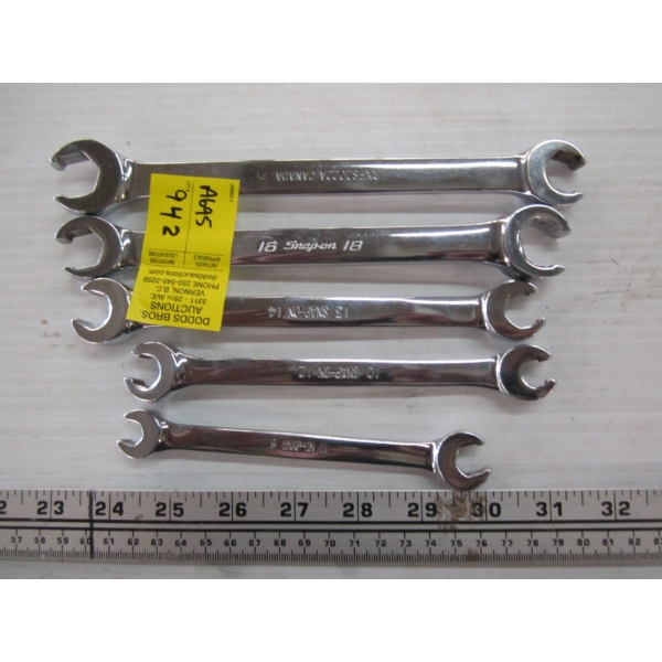 5 SNAP ON LINE WRENCHES