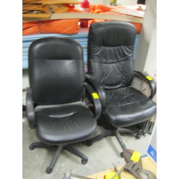 2 BLACK HIGH BACK OFFICE CHAIRS