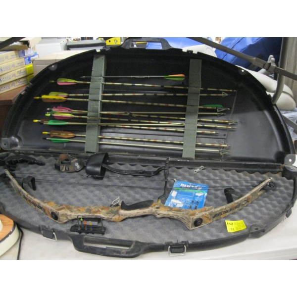 BROWNING COMPOUND BOW W/ARROWS, ARROW RELEASES, BROADHEADS, ETC.