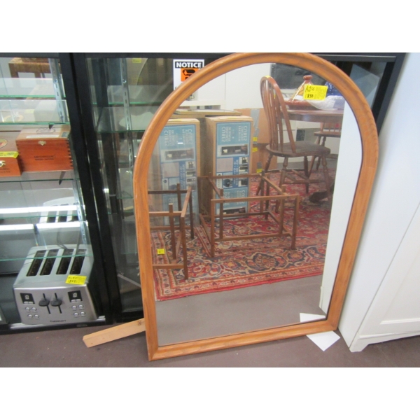 WOOD FRAMED WALL HANGING MIRROR