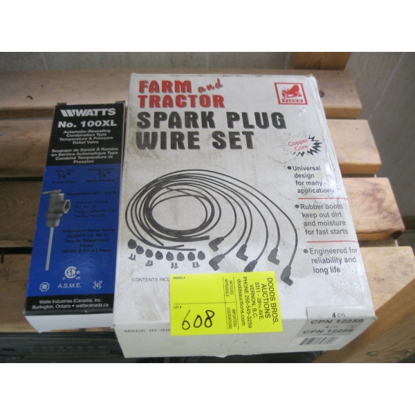 FARM & TRACTOR SPARK PLUG WIRE SET & A RELIEF VALVE