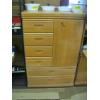 Image 1 : OAK CHEST OF DRAWERS W/SINGLE DOOR CUPBOARD