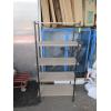 Image 1 : WOOD & METAL SHELF UNIT - 1 CORNER BROKEN