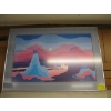 Image 1 : COLORFUL PRINT OF BOAT & MOUNTAINS BY HARRISON