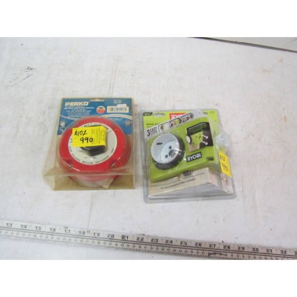 PERKO BATTERY SELECTOR SWITCH & A WOOD/METAL DOOR LOCK INSTALLATION KIT, NEW