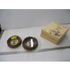 Image 1 : 2 SMALL ROUND NEEDLEPOINT PICTURES & 3 ASIAN COLLECTOR PLATES