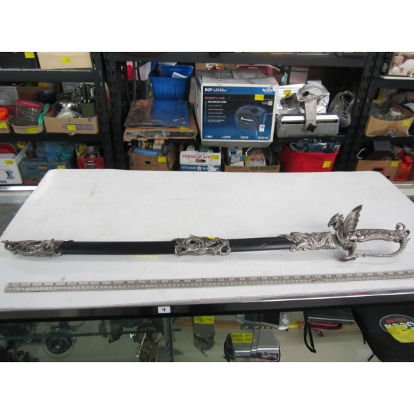 LG. DRAGON HANDLED SWORD W/SHEATH