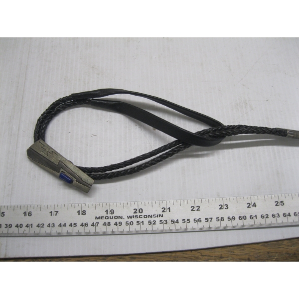 NAVAJO BOLO SILVER TIE W/LAPIS STONE, SIGNED