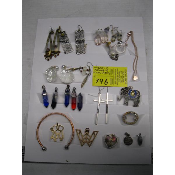 SHEET OF MISC. FASHION JEWELLERY ITEMS