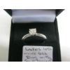 Image 3 : LADIES 10KT WHITE GOLD RING W/SM. DIAMOND, SZ 8 1/4