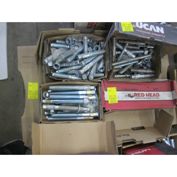 4 BOXES OF ASST. ANCHOR BOLTS - MOSTLY LARGER SIZE