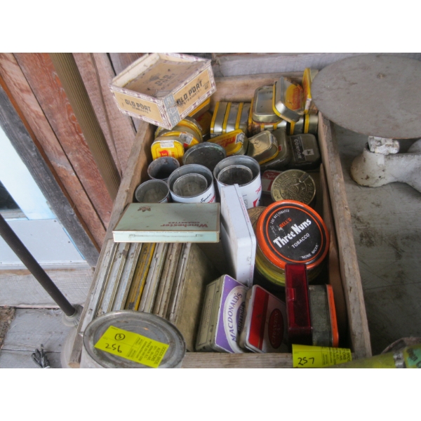 TRAY OF ASST. CIGARETTE TINS & TOBACCO TINS